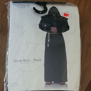 Underwraps Black Monk Robe Costume